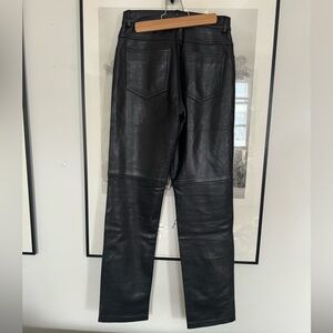 Vintage straight leg genuine leather pants